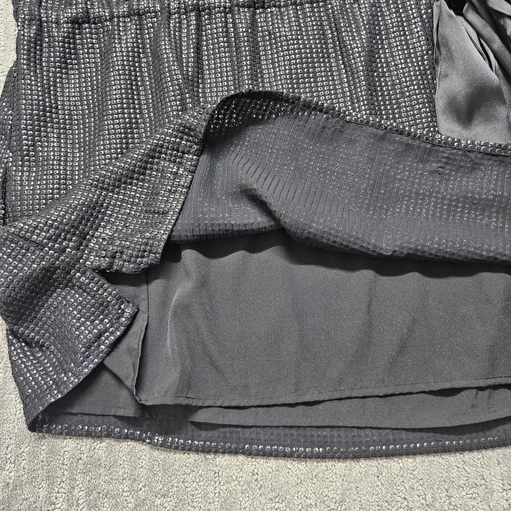 Something Navy Women Black Sequined Drawstring‎ Raglan Mini Dress XXL NWT - Picture 10 of 16
